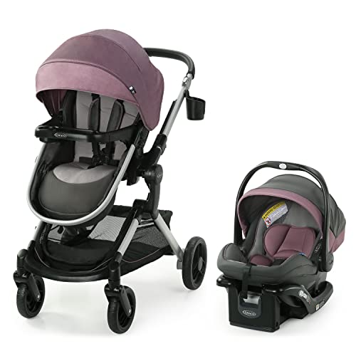 Graco Modes Nest Travel System Includes Baby Stroller with Height Adjustable Reversible Seat Pram Mode Lightweight Aluminum Frame and SnugRide 35 Lite Elite Infant Car Seat Norah 0 belly baby and beyond