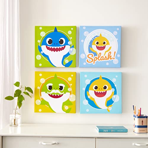 Idea Nuova Baby Shark 4 Pack Square Canvas Wall Art Set 11x11 each 0 belly baby and beyond