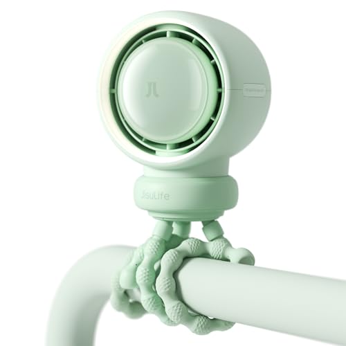 JISULIFE Baby Stroller Fan Portable Large Battery Crib Fan Car Seat Fan with 5 Speeds Air Purify and Air Turbo Tech Bladeless Food Grade Gifts Fan for Outdoor Treadmill Golf Green 0 belly baby and beyond