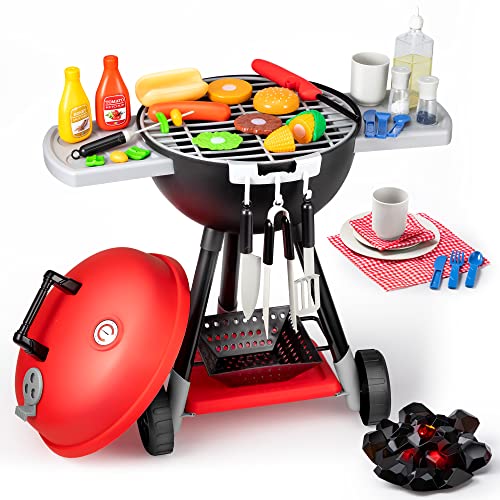 JOYIN 34 PCS Cooking Toy Set Kitchen Toy Set Toy BBQ Grill Set Little Chef Play Kids Grill Playset Interactive BBQ Toy Set for Kids 0 belly baby and beyond