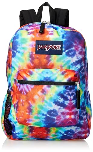 JanSport Cross Town Backpack 17 x 125 x 6 Simple Bag for Everyone with 1 Main Compartment Front Utility Pocket Premium Class Accessories Red Multi Hippie Days 0 belly baby and beyond