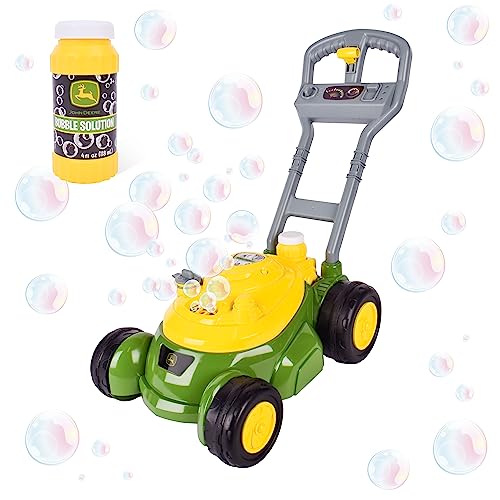 John Deere Bubble N Go Mower Toy Lawn Mower with Bubble Solution Green Automatic Bubble Machine No Batteries Required Sunny Days EntertainmentGreenYellow 0 belly baby and beyond