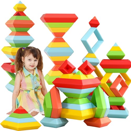 Jumbo Building Block 30 pcs Set Big Blocks for Stacking Building Hand Eye Coordination Toys Develop Cognitive Skills Huge Stacking Toys For Toddlers 3 Years Old Indoor Outdoor Play 0 belly baby and beyond