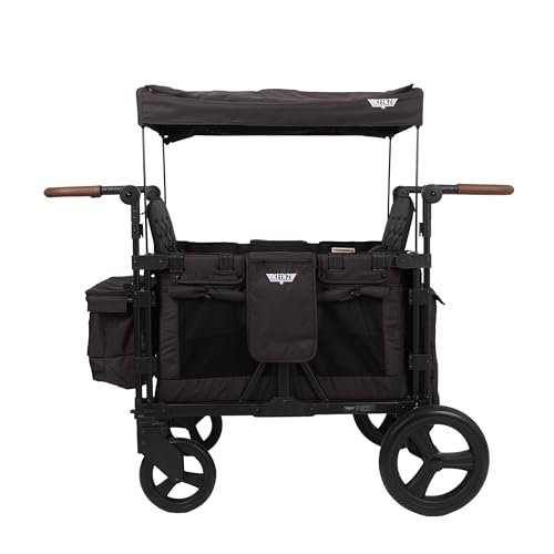 Keenz XC 20 Luxury Comfort Stroller Wagon Foldable 4 Passenger Quad Seater with Adjustable Canopy Black 0 belly baby and beyond