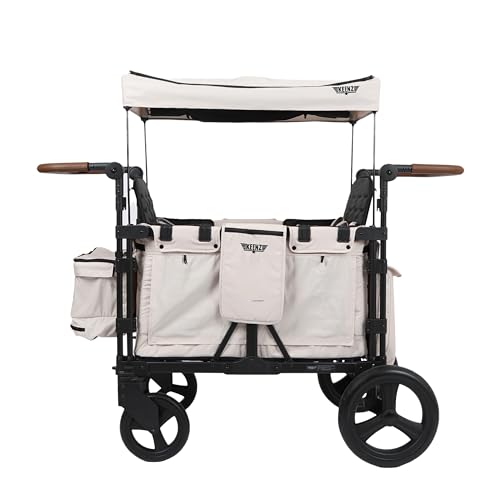 Keenz XC 20 Luxury Comfort Stroller Wagon Foldable 4 Passenger Quad Seater with Adjustable Canopy Cream 0 belly baby and beyond