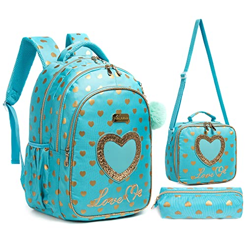 Kids Backpack 17inch with Lunch Bag and Pencil Case Lightweight School Backpack for Teens Girls Boys Elementary 0 belly baby and beyond