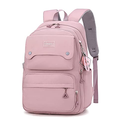 Kids Casual Backpack Solid Color Girls Elementary and Middle School Bag Teenage Travel Bag Waterproof Book Bag 0 belly baby and beyond
