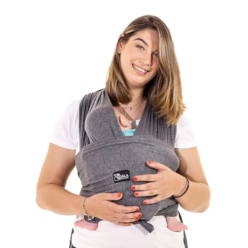 Koala Babycare Baby Carrier Wrap Easy to Wear As a T Shirt Baby Wearing Wrap One Size Fits All Newborn Wrap Carrier Up to 22lbs 0 belly baby and beyond