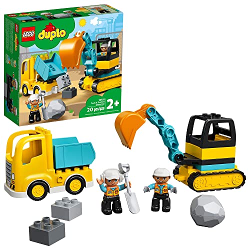 LEGO DUPLO Town Truck Tracked Excavator Construction Vehicle 10931 Toy for Toddlers 2 4 Years Old Girls Boys Fine Motor Skills Development and Learning Toy 0 belly baby and beyond