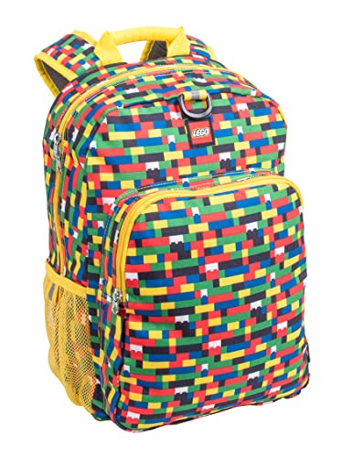 LEGO Heritage Classic Kids School Backpack Bookbag for Travel On the Go Back to School Boys and Girls with Adjustable Padded Straps and Fun patterns Brick Wall 0 belly baby and beyond