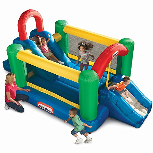 Little Tikes Jump and Double Slide Bouncer 16800 L x 10800 W x 8400 H Inches White 0 belly baby and beyond
