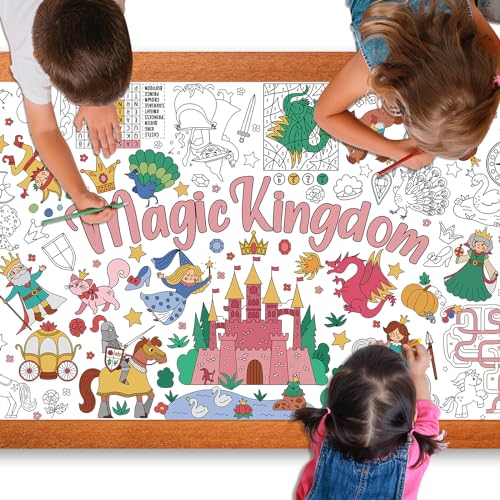 Magic Kingdom Giant Coloring Poster for Kids 30 x 72 Inch Princess Large Coloring Poster Tablecloth Fairy Themed Color in Activities Games for Kids School Classroom Home Party Supplies Decorations 0 belly baby and beyond