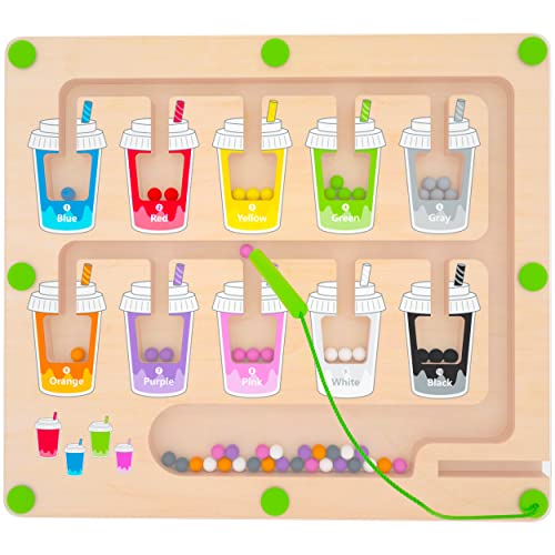 Magnetic Color and Number Maze Montessori Wooden Magnet Puzzle Game Board for Toddlers Learning Education Toys for Preschoolers Fine Motor Skills Toys for Boys Girls 3 5 Years Old 0 belly baby and beyond