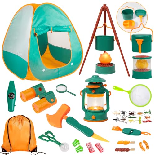 Meland Kids Camping Set with Tent Toddler Toys for Boys with Campfire Camping Toys for Kids Indoor Outdoor Pretend Play Gift Idea for Boys Age 3456 Year Old Birthday Christmas Green 0 belly baby and beyond