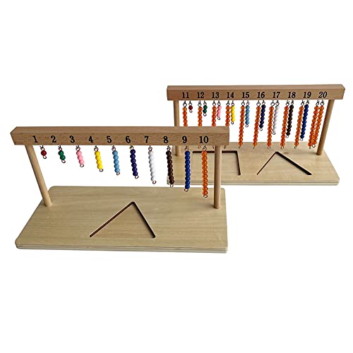 Montessori Math Toys Materials for Toddlers 1 20 Beaded Hanger Color Bead Stairs with Beads Montessori Mathematics Eductional Materials Learning Tools Preschool Toys 0 belly baby and beyond