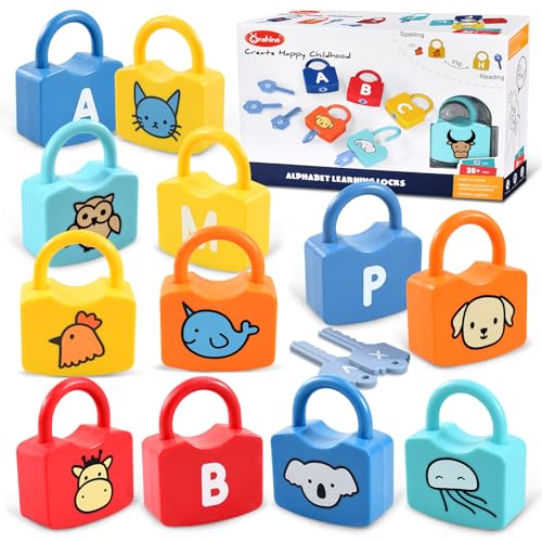 Montessori Toys for 3 Year Old Preschool Activities Toys Games for Toddler Lock and Key Counting Toys for Toddlers Math Manipulatives for Preschool Kindergarten Alphabet Learning 0 belly baby and beyond