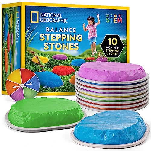 NATIONAL GEOGRAPHIC Stepping Stones for Kids Durable Non Slip Stones Encourage Toddler Balance Gross Motor Skills Indoor Outdoor Toys Balance Stones Obstacle Course Amazon Exclusive 0 belly baby and beyond
