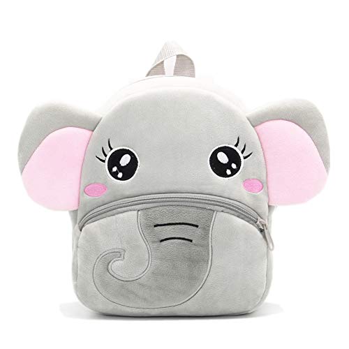 NICE CHOICE Cute Toddler Backpack Toddler Bag Plush Animal Cartoon Mini Travel Bag for Baby Girl Boy 2 6 YearsGrey Elephant 0 belly baby and beyond