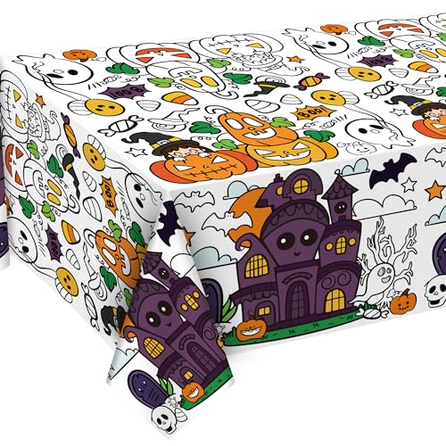 OHOME Halloween Decorations Paper Coloring Tablecloth Halloween Backdrop for Indoor Outdoor Outside Halloween Games Gifts Decor Party Favors Supplies Halloween Crafts for Kids54 x 88 0 belly baby and beyond