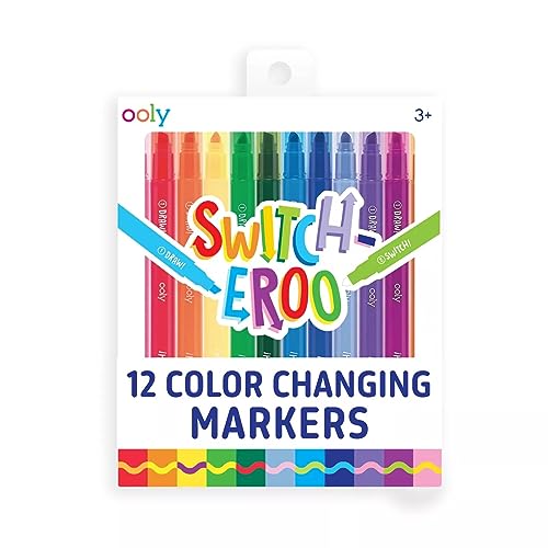 Ooly 12 Pack Switch eroo Double Sided Color Changing Markers in Vibrant Colors Color Changeable Markers are Cool Back to School Supplies for Art Projects 12 Pack 0 belly baby and beyond