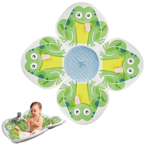 PandaEar Baby Bath Pad for Infant Newborn Bath Seat Soft Frog Cushion Mat for Sink Bathtub Essentials Shower Gift Green 0 belly baby and beyond
