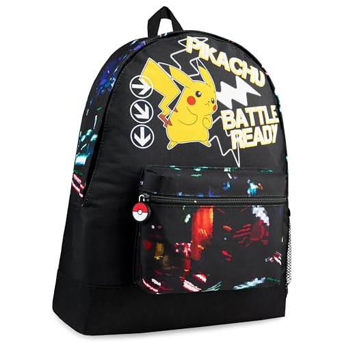 Pokemon Backpack Kids School Bag Boys Girls Teens Pikachu Eevee Pokeball Black 0 belly baby and beyond