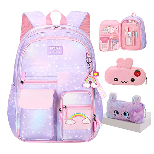 Rainbow Backpack For Girls KidsCute Student School Backpack With Pen BagAesthetic Starry Rainbow Laptop Travel Bag 0 belly baby and beyond