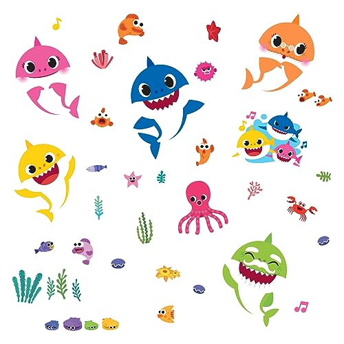 RoomMates RMK4303SCS Baby Shark Peel and Stick Wall Decals 0 belly baby and beyond
