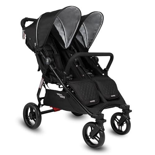 Slim Twin Stroller 2024 Double Stroller Font Bar Easy to Fold Large Canopy Cover Licorice 0 belly baby and beyond