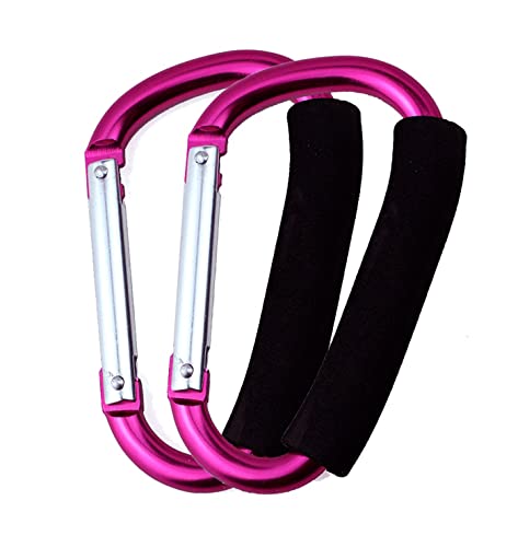 Stroller Hooks by Baby2 pcs Carabiner Stroller Hook Organizer for Hanging Purses Diaper Bag Shopping Bags Clip Fits SingleTwin Travel Systems Car Seats and Joggers Rose red 0 belly baby and beyond