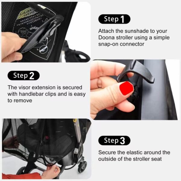 Stroller Sun Shade Extension Compatible with Doona Infant car seat Stroller 360 Sun Shade Baby Car Seat Attachment for Sun Cover Wind and Bug Protection 0 3 belly baby and beyond