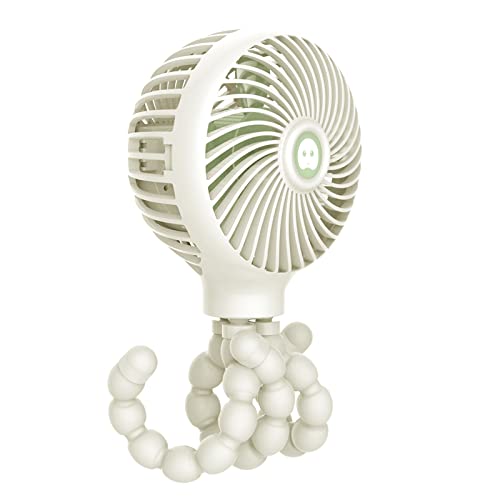 TRELC Mini Handheld Stroller Fan Personal Portable Baby Fan with Flexible Tripod 2024 Upgraded Version Gift for Children Rechargeable Fan for Office Room Car Traveling BBQ Gym Fan White 0 belly baby and beyond