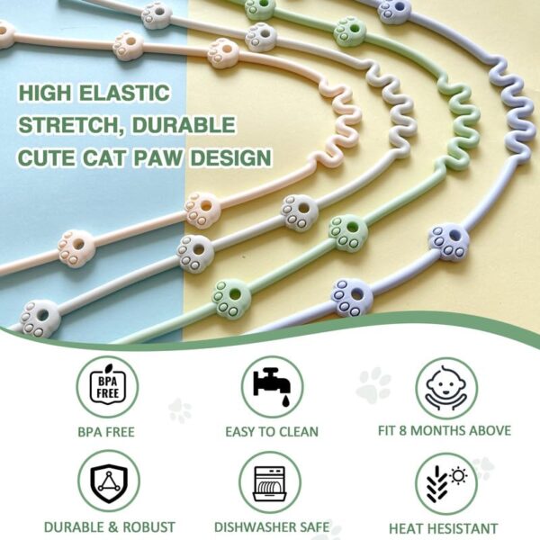 Toy Straps for Baby 5PK Silicone Pacifier Clips Stroller Accessories Adjustable Baby Teether Leash Sippy Cup Holder Straps Applies to Car SeatHigh ChairCribsBPA Free 0 2 belly baby and beyond