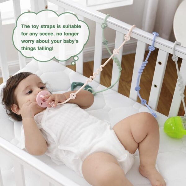 Toy Straps for Baby 5PK Silicone Pacifier Clips Stroller Accessories Adjustable Baby Teether Leash Sippy Cup Holder Straps Applies to Car SeatHigh ChairCribsBPA Free 0 3 belly baby and beyond