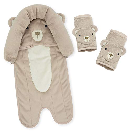 Travel Bug by GoldBug Baby Toddler 3 Piece Head Support Strap Covers Set for Car Seats Strollers Bear 0 belly baby and beyond