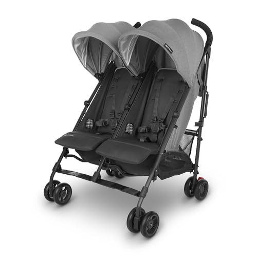 UPPAbaby G Link V2 Double Umbrella Stroller Lightweight Design One Step Fold Recline XL Basket Canopy Cup Holder Included Greyson Charcoal MelangeCarbon Frame 0 belly baby and beyond