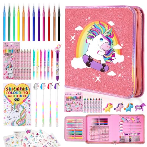 Unicorn Washable Marker Set 59 Pcs Arts and Crafts Coloring Set for Kids Unicorn Art Supplies Birthday Gifts for Girls 4 9 Year Old Pink 0 belly baby and beyond