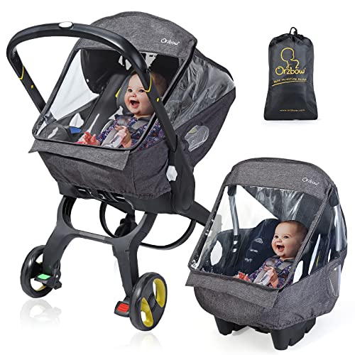Universal Car Seat Rain Cover Weather Shield for Infant Car Seat with Storage Bag Side Ventilation Handle Opening Provides Extra Protect Baby During The Covid 19 Baby Travel Accessories Black 0 belly baby and beyond