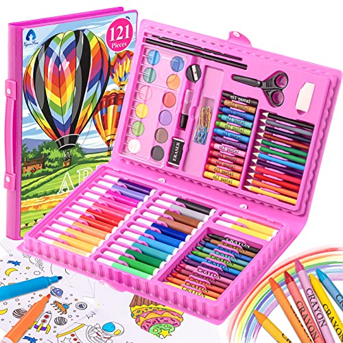 VigorFun Art Kit Drawing Painting Art Supplies for Kids Girls Boys Teens Gifts Art Set Case Includes Oil Pastels Crayons Colored Pencils Watercolor Cakes Pink 0 belly baby and beyond
