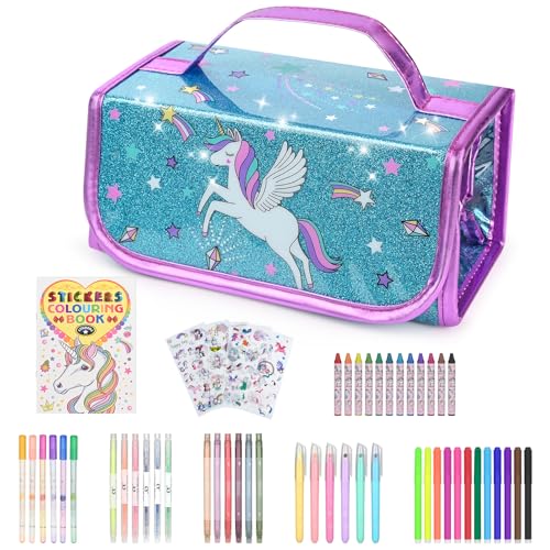 Washable Scented Markers Set for Kids Unicorn Coloring Art Supplies Set for Kids Ages 4 8Bithday Gifts for 4 8 Year Old girlsUnicorn Pencil CaseGreat Gifts 54 PCS 0 belly baby and beyond