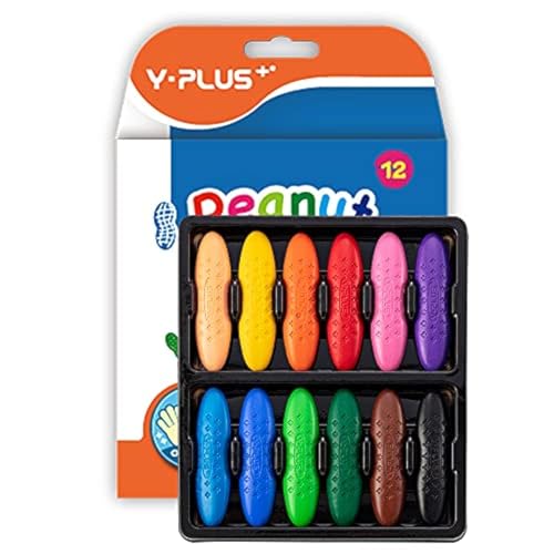 YPLUS Peanut Crayons for Kids 12 Colors Washable Toddler Crayons Non Toxic Baby Crayons for ages 2 4 1 3 4 8 Coloring Art Supplies 0 belly baby and beyond