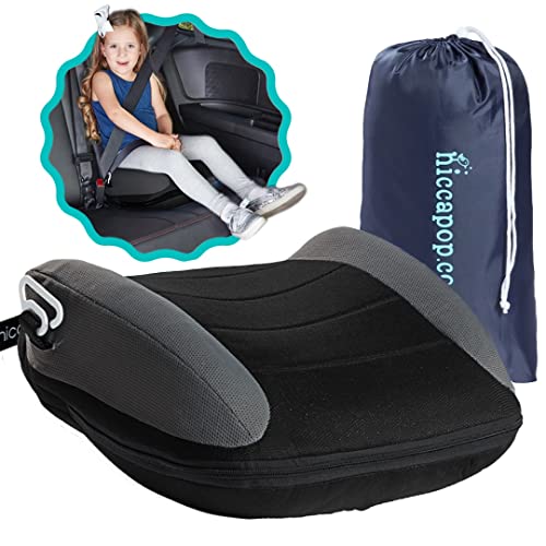 hiccapop UberBoost Inflatable Booster Car Seat Blow up Narrow Backless Booster Car Seat for Travel Portable Booster Seat for Toddlers Kids Child BlackGray 0 belly baby and beyond