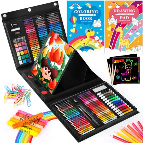 iBayam Art Kit 251 Pack Art Supplies Drawing Kits Arts and Crafts Gifts Box for Kids Teen Girls Boys Art Set Case with Trifold Easel Scratch Paper Sketch Pad Coloring Book Crayons Pencils 0 belly baby and beyond