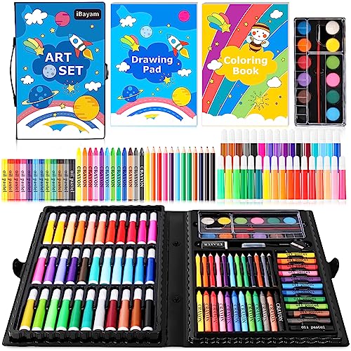 iBayam Art Supplies 149 Pack Drawing Kit Painting Art Set Art Kits Gifts Box Arts and Crafts for Kids Girls Boys with Coloring Book Crayons Pastels Pencils Watercolor Pens Cakes 0 belly baby and beyond