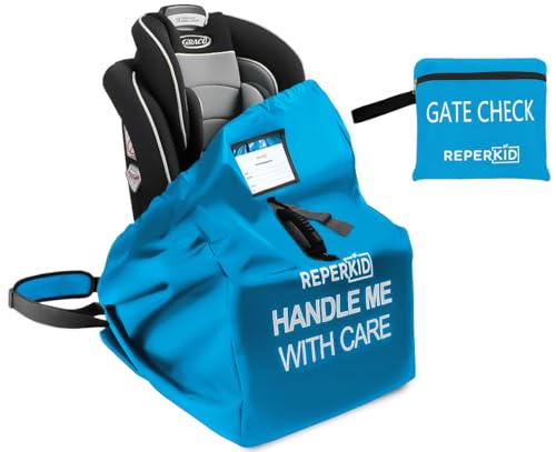 reperkid Premium Car Seat Travel Bag for Airplane Durable Universal Fit Water Resistant Gate Check Bag with Adjustable Carry Straps for Safe and Hassle Free Travel 0 belly baby and beyond