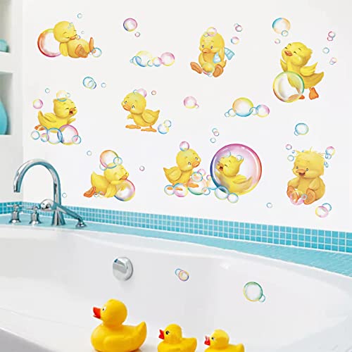 wondever Yellow Ducks Wall Stickers Bubble Peel and Stick Wall Art Decals for Kids Bathroom Baby Nursery Bedroom 0 belly baby and beyond