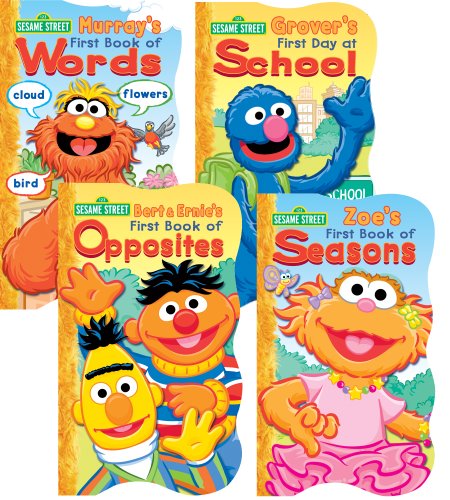 1 2 3 Sesame Street Shaped Board Book Set First Book of Words Opposites Seasons and First Day of School Set of 4 0 belly baby and beyond