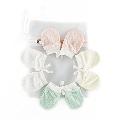 100 cotton Infant Hand MittensNewborn Mittens Girl0 6 Months4Pairs Pink free size 0 belly baby and beyond