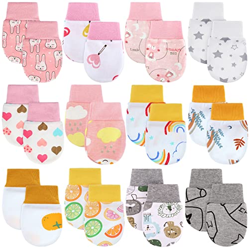 12 Pairs Newborn Baby Mittens Infant Toddler Gloves No Scratch Mittens Gloves for 0 6 Months Baby Boys Girls 0 belly baby and beyond