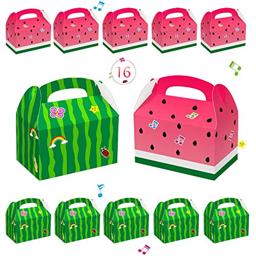 16 Pcs Cartoon Melon Party Candy Bags Goodie Gift Boxes for Watermelon Birthday Party Supplies Decorations Favors 0 belly baby and beyond
